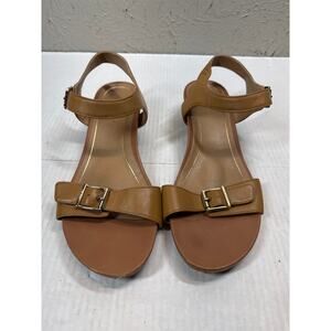 Vionic Shoes Womens Frances Sandals Tan Leather Comfort Orthotic Wegde‎ Size 10